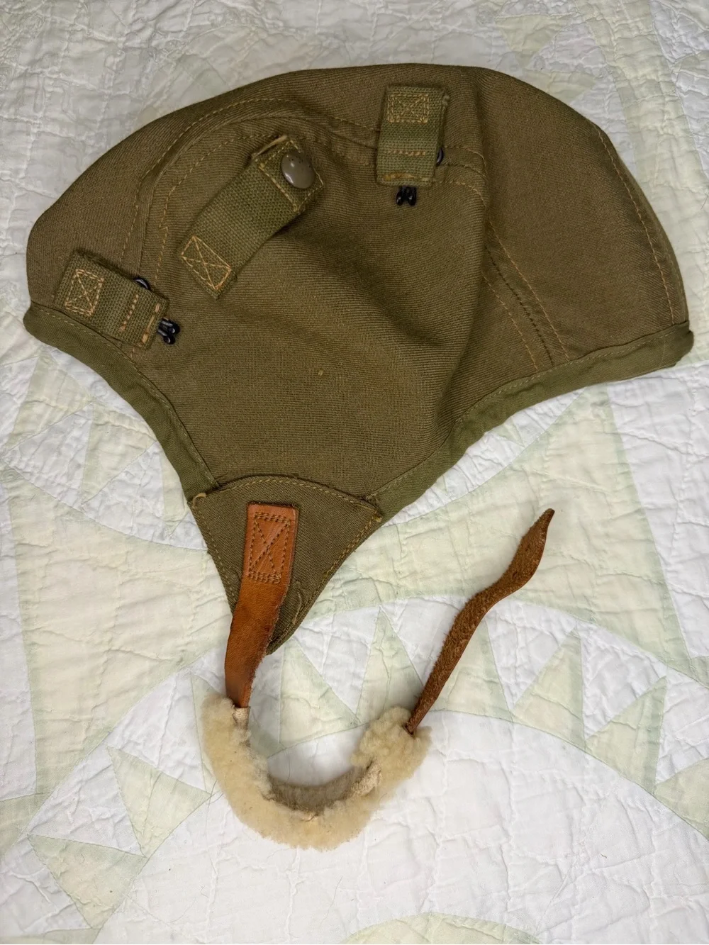 VTG WW2 US Army Air Force Type A-9 Cloth Flight Helmet Size Large - Picture 12 of 12